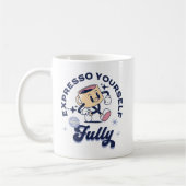 Blauw en Geel - Expresso Yourself Volledig Koffiemok (Links)