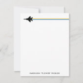 Blauw en Geel F-15 Personal Stationery Notitiekaartje (Voorkant)