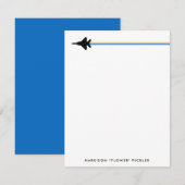 Blauw en Geel F-15 Personal Stationery Notitiekaartje (Voorkant / Achterkant)