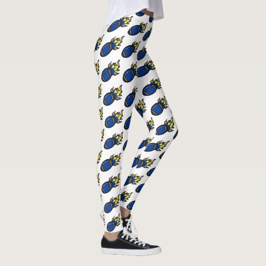BLAUW EN GEEL FOOTBALL LEGGINGS (Rechts)