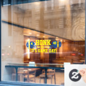 Blauw en Geel Football Spel Dag Terug Raamsticker (Cafe Raam)