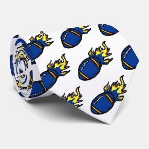 BLAUW EN GEEL FOOTBALL STROPDAS