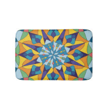 Blauw en geel fractaal geometrisch patroon