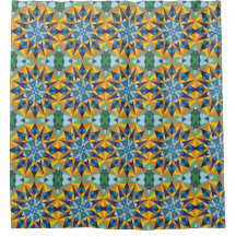 Blauw en geel fractaal geometrisch patroon