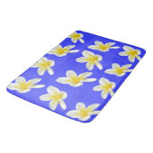 Blauw en geel Frangipani patroon, Badmat (Gekanteld)