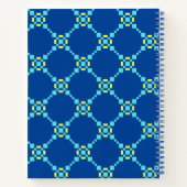 Blauw en geel, gekleurd patroon notitieboek (Achterkant)