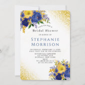 Blauw en geel gekleurd Vrijgezellenfeest van Flora Kaart (Voorkant)