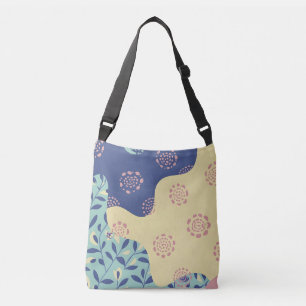 Blauw en geel Gemengde Geometrische media Crossbody Tas