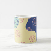 Blauw en geel Gemengde Geometrische media Koffiemok (Center)