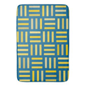 Blauw en geel Geometrisch Badmat (Voorkant Verticaal)