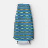 Blauw en geel Geometrisch Etnische Volk Kunstpatro Flesjeskoeler (Voorkant)