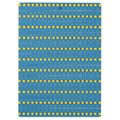 Blauw en geel Geometrisch Etnische Volk Kunstpatro Klembord (Achterkant)