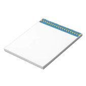 Blauw en geel Geometrisch Etnische Volk Kunstpatro Notitieblok (Linkerzijde)