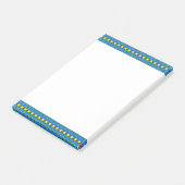 Blauw en geel Geometrisch Etnische Volk Kunstpatro Post-it® Notes (Schuin)