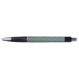 Blauw en Geel Geometrisch Patroon Pen