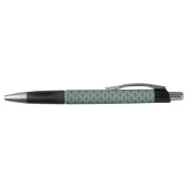 Blauw en Geel Geometrisch Patroon Pen (Bovenkant)