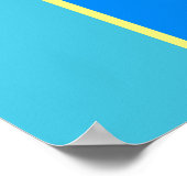 Blauw en geel geometrisch patroon poster (Hoek)