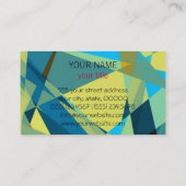 Blauw en geel geometrisch patroon visitekaartje (Achterkant)
