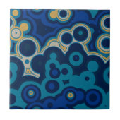 Blauw en Geel geometrisch Tegeltje (Voorkant)