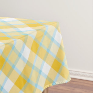 Blauw en geel geplakt tafelkleed – Spring Picnic G