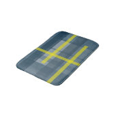 Blauw en geel geruite patroon badmat (Gekanteld)