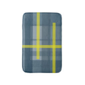 Blauw en geel geruite patroon badmat (Voorkant Verticaal)
