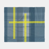 Blauw en geel geruite patroon fleece deken (Voorkant (Horizontaal))