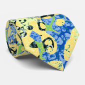 Blauw en geel Gespitst Afwijking grafische weergav Stropdas (Opgerold)