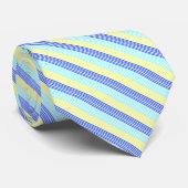Blauw en geel gestreept Stropdas (Opgerold)