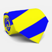 Blauw en geel gestreept Stropdas (dikke strepen) (Opgerold)