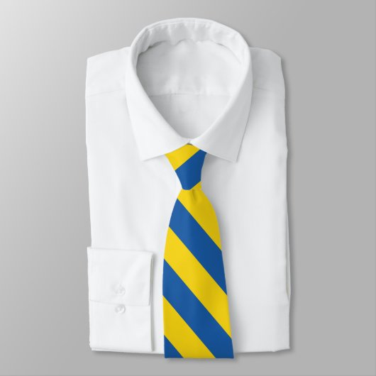 Blauw en geel gestreepte Oekraïense vlag stropdas (Gebonden)