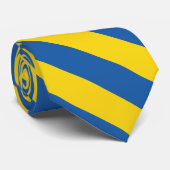 Blauw en geel gestreepte Oekraïense vlag stropdas (Opgerold)