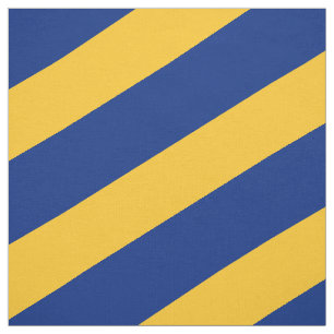 Blauw en geel gestreepte patroon stof