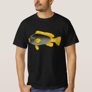 Blauw en Geel Groepersvis, Vintage Zeeleven T-shirt