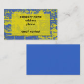 Blauw en geel grunge abstract visitekaartje (Voorkant / Achterkant)