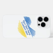 Blauw en geel hart. Eigen Tekst.  iPhone Hoesje (Achterkant horizontaal)