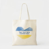 Blauw en geel hart. Eigen Tekst. Tote Bag (Voorkant)