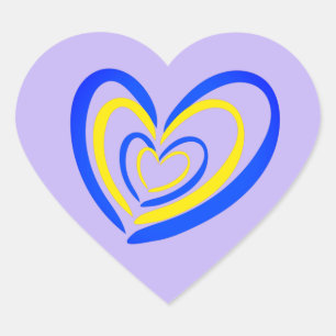 Blauw en geel hart geïnspireerd op Lavender Ukrain Sticker