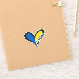 Blauw en geel hart, kleuren van de Oekraïense vlag Sticker