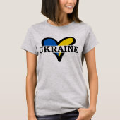 Blauw en geel hart met inscriptie Oekraïne T-shirt (Voorkant)