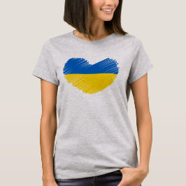 Blauw en geel hart, Oekraïners vlag kleuren T-shirt