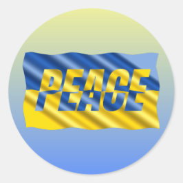 Blauw en geel hart op zwarte Ukrianinspiraties Ronde Sticker