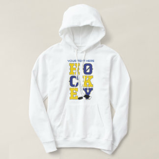 Blauw en Geel Hockey Sports Spirit Draag Hoodie