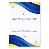 Blauw en Geel Huwelijkskaartje Vis Icoon Kaart (Voorkant)