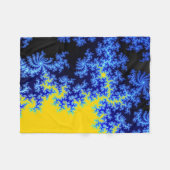 Blauw en Geel IJs Kristal Patroon Fleece Deken (Voorkant (Horizontaal))