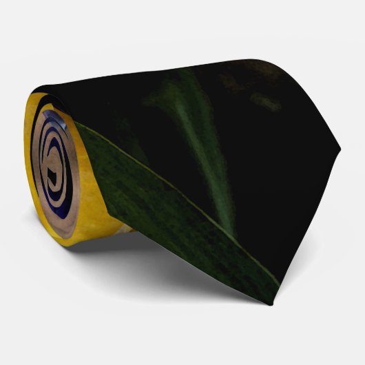 Blauw en geel Iris Stropdas (Opgerold)