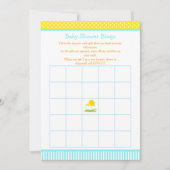 Blauw en Geel Jongen Chick Baby shower Bingo Kaart (Voorkant)