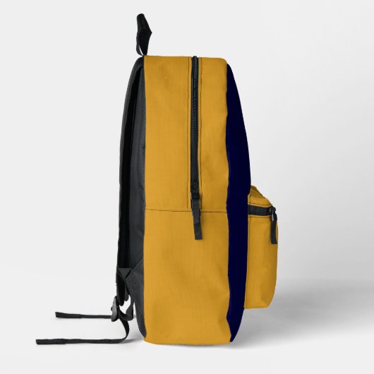 Blauw en geel kleurenblok bedrukte rugzak (Links)