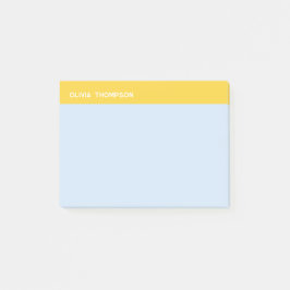Blauw en geel kleverig post-it® notes