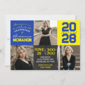 Blauw en geel krijtbord 3 Foto Afstuderen Kaart (Voorkant)